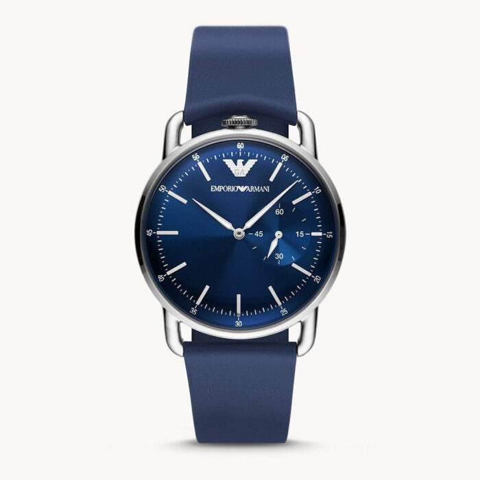 Emporio Armani Aviator Quartz Blue Dial Blue Leather Strap Watch For Men - AR11335 - Image 3